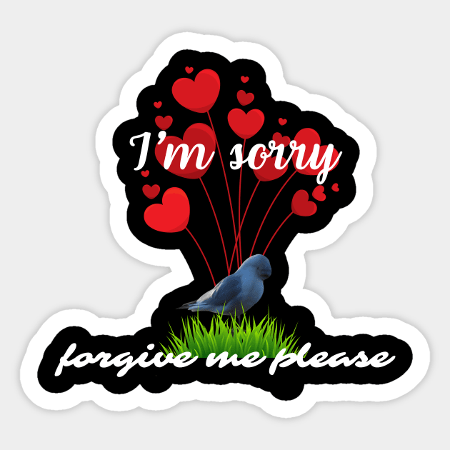 I`m sorry Sticker by All on Black by Miron